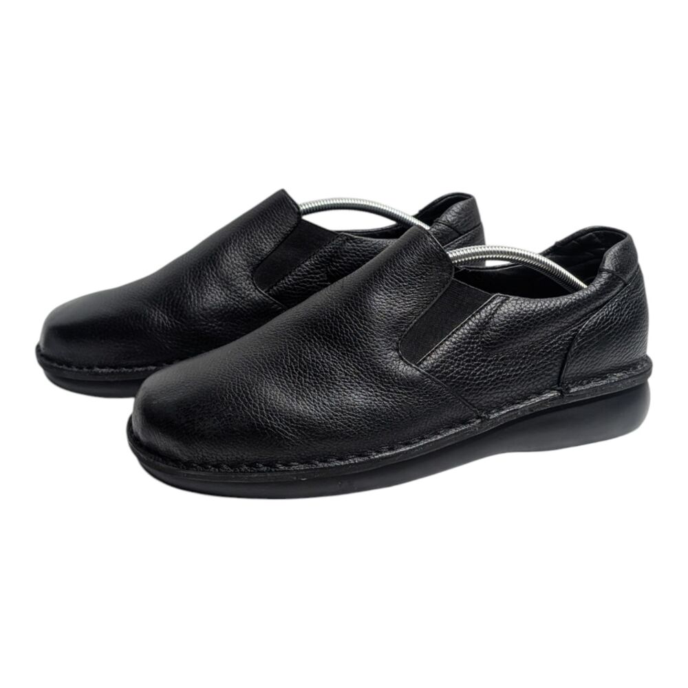 Propet Galway Walker Shoes Mens 11 XX 5E Black Leather Slip On Extra Wide